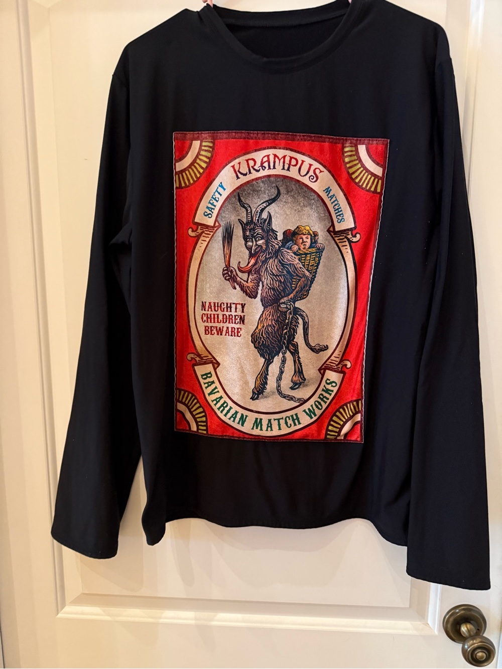 Blackmilk Black Long-Sleeve Krampus Matchbox Graphic Tee